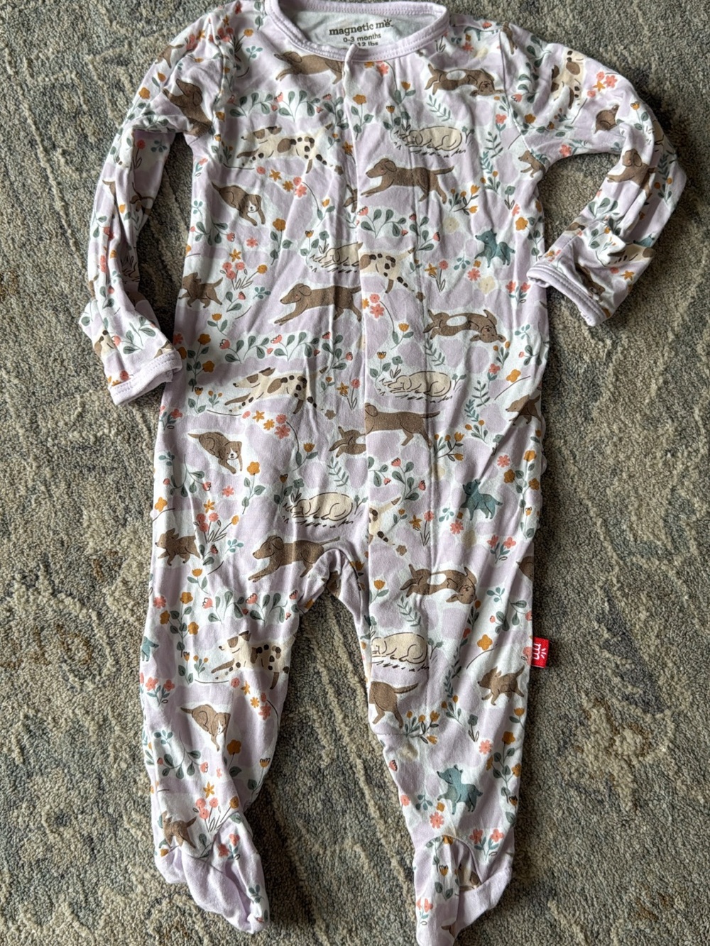 Magnetic Me Lavender Pink Floral & Animal Print Footie